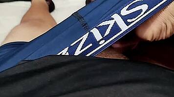 Hey check my tiny phimosis dick spurting while she squirts hard