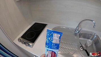 latina swaps candy for throbbing cock and creamy mouth cum