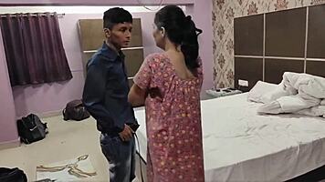 indian college boy caught stroking gets mature stepmom's pussy for passionate doggystyle ride