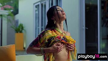 Ukrainian Brunette Malena Fendi Strips to Reveal Natural Curves