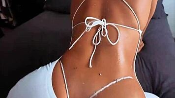 That Dress Drenched Oily Wet After Athletic Latina's Rough Doggystyle Pounding
