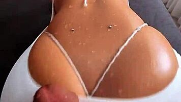 That Dress Drenched Oily Wet After Athletic Latina's Rough Doggystyle Pounding