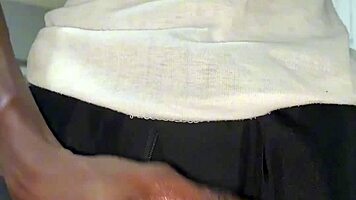 thug teen strokes his huge black monster cock until massive cumshot