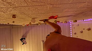 misssvikki sucks dick through sheer gloryhole in intense face fucking