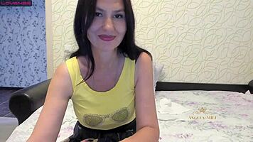 Milf Angela Jerks Clit Caresses Tits Moans for Young Old Lesbian Watchers