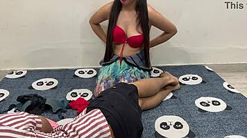 Viral Indian jija sali wife threesome with intense pussy pounding and creampie