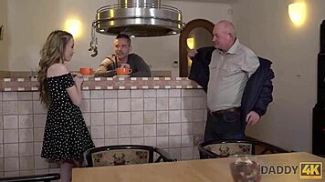 Old man savors young Russian pussy taste forever