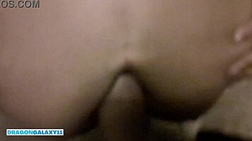 Huge Anal Creampie Fills Skinny Whore on Public Street!