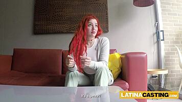 innocent big tits redhead latina gets rammed hard at casting