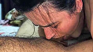 deepthroating wife's throat in hardcore sloppy play