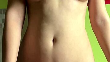 Heart-Pounding Solo Pleasure Overwhelms Cute Young Beauty