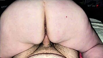 Thick white BBW milf spreads huge ass for massive internal cumshot