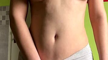 Heart-Pounding Solo Pleasure Overwhelms Cute Young Beauty