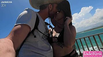 😈 isabela flashes tits at lookout point before hot blowjob ride! 🔥