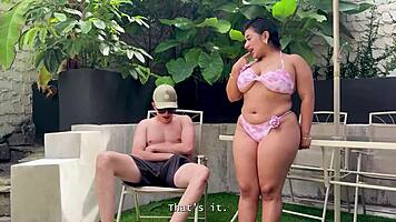 i'm moaning as curvy latina teen pussy grips stranger's monster cock outdoor