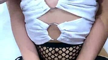 petite latina with big natural tits creampied hard after school in missionary