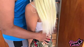 Petite latina bride cheats with old stud for creampie while cuck watches