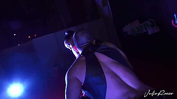 Mulatita Rides Cock Wild On Stage Interracial Heat
