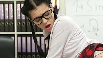 teacher spanks naughty student before massive facial cum
