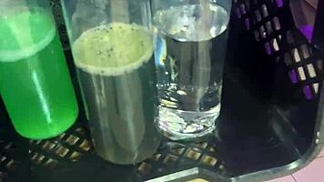 Sexy latina takes on tiktok bottle challenge pov