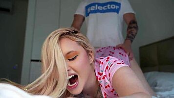 nika shows virgin how to fuck with sloppy riding and creampie