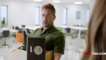 Workplace free use orgy with hot teens