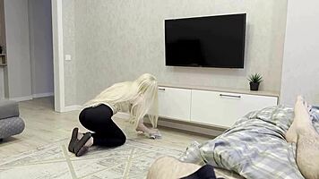 Naughty Maid Begs for Bent Over Doggystyle to Keep Her Job