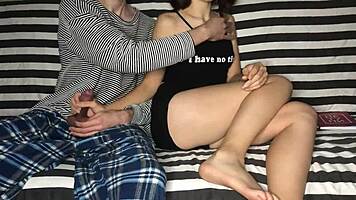 Stepbrother's hands shake me to squirting orgasm handjob