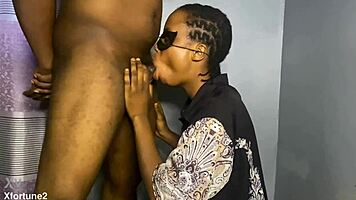 SHE DEEPTHROATS SPITTING PETITE BLACK COCK LIKE A PRO