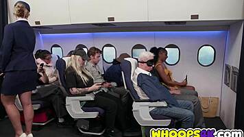 Olivia Jay's yellow skirt flight tease