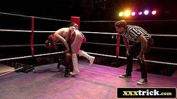 hey, ever seen pro wrestlers like headmistress and teen go crazy in a wild interracial threesome fuck?