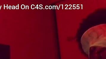 Ebony spits while gagging on huge BBC