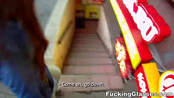 Glasses Teen Tracy Fucks Hard for Blowjob Favor