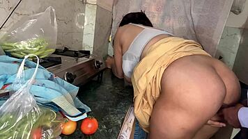 priya's big boobs bounce on neighbor bbc in kitchen 🔥🍑