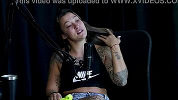 brazilian tattooed amateur teases in sheer outfit during wild casting interview bdsm toys
