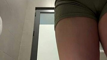 horny babe anal pounded public gym closeup