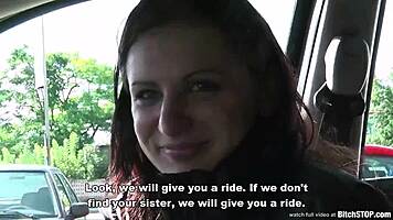 busty brunette hitchhiker veronika moans outdoor fuck