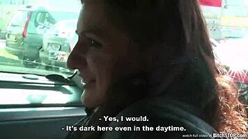 busty brunette hitchhiker veronika moans outdoor fuck