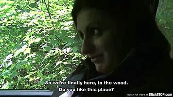 busty brunette hitchhiker veronika moans outdoor fuck