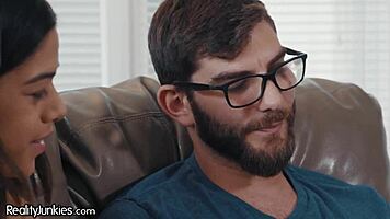 Harmony Wonder, that curious 18yo, strokes and sucks her first monster cock on realityjunkies.
