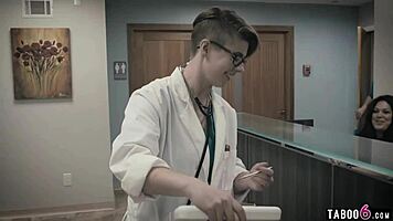 dirty doctor can't resist fucking petite blonde teen patient right in hospital bed