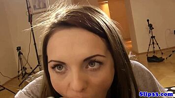 young british beauty stockings blowjob old man pov