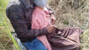 Indian schoolgirl caught with boyfriend in jungle punished by rough black cock pounding