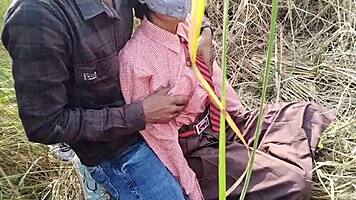 Indian schoolgirl caught with boyfriend in jungle punished by rough black cock pounding