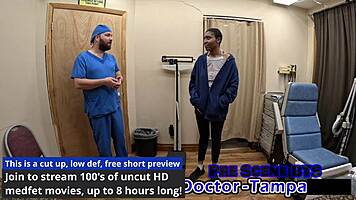daisy mynxs squirms in fear during her first intense gyno exam close-up