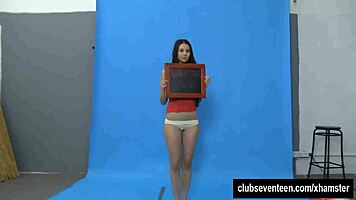 brunette teen 18+ vanessa poses seductively at hd casting interview