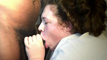 Thick Ass Curvy Slut's Sloppy Deepthroat on Monster Cock with Ball Lick!