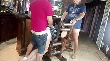 neighbors ripped clothes wild 3some doggy pounding wet pussies