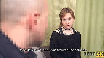 Russian Teen Sucks for Cash Debt Payment!