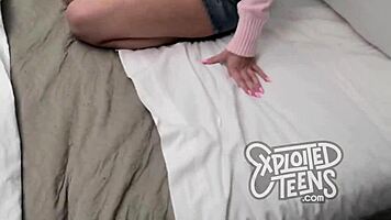 Shaved student licks ass hungrily begs for hard channel fuck